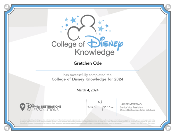 College of Disney Knowledge certificate