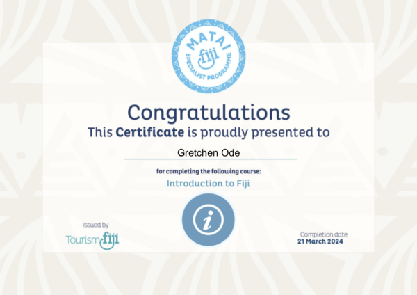 Introduction to Fiji certificate