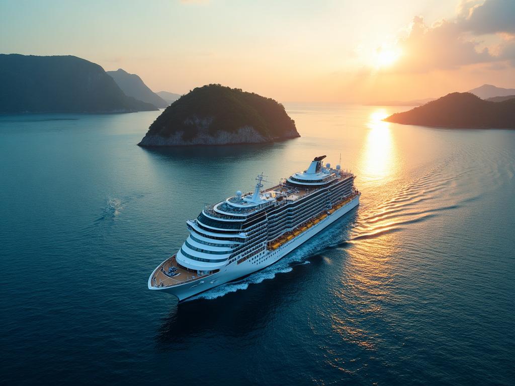 Ocean cruise ship at sea